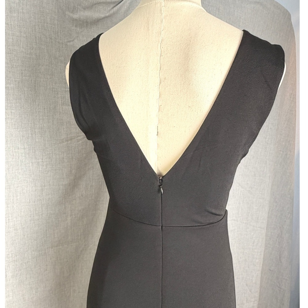Birdy Grey Black V Neck Sleeveless Maxi Dress Side Slit Formal Evening M - Picture 4 of 11